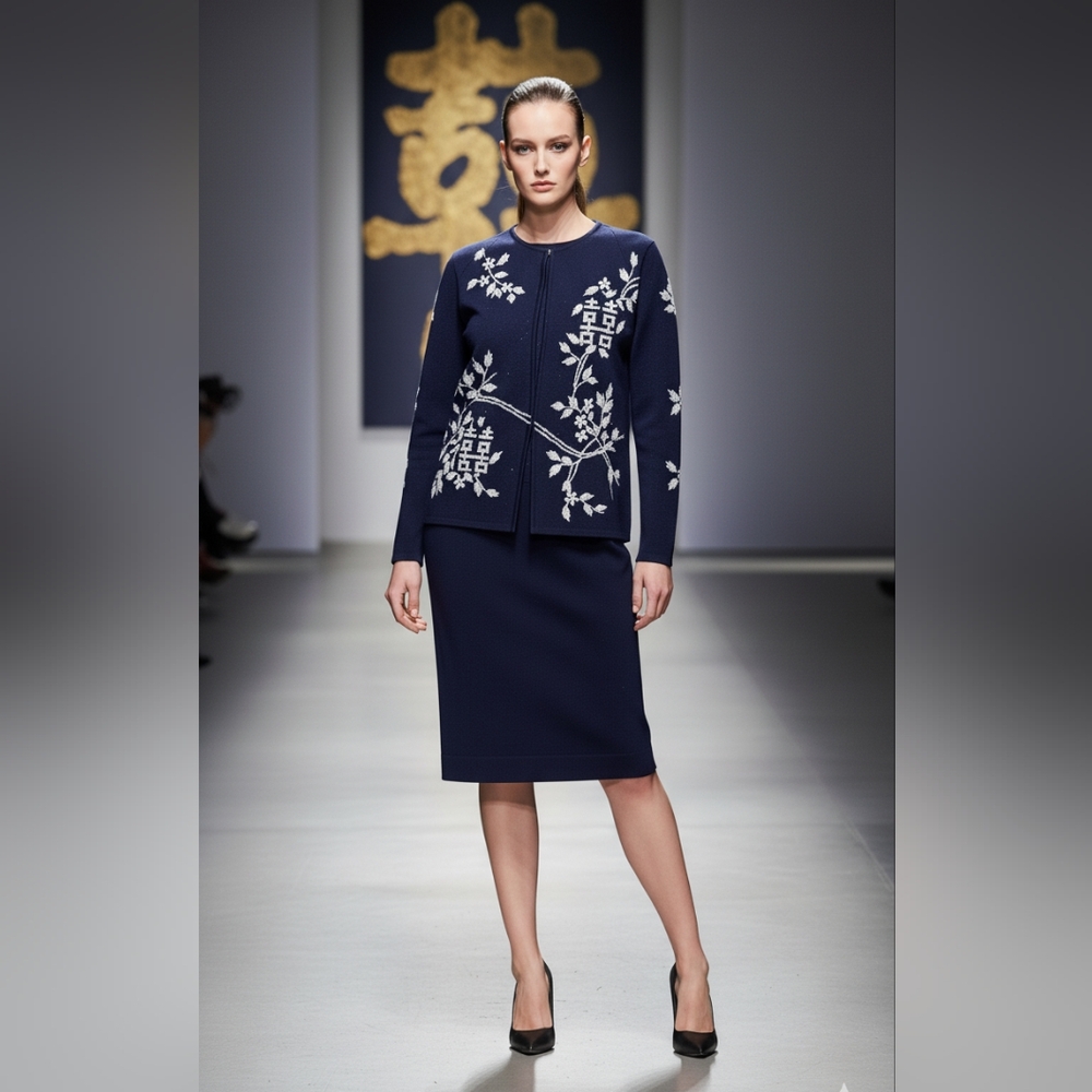 Exquisitely Chic 3-Pc Vintage Wool Knit Skirt Suit - Picture 7 of 8